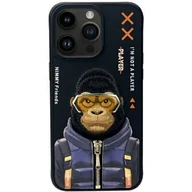 Etui i futerały do telefonów - Etui NIMMY Cool&Cute 2.0 Monkey do Apple iPhone 15 Pro Czarny - miniaturka - grafika 1