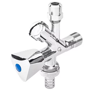 Zawór zaporowy kątowy grzybkowy kombi 1/2x3/4 do pralki zmywarki DIAMOND - Akcesoria hydrauliczne - miniaturka - grafika 4