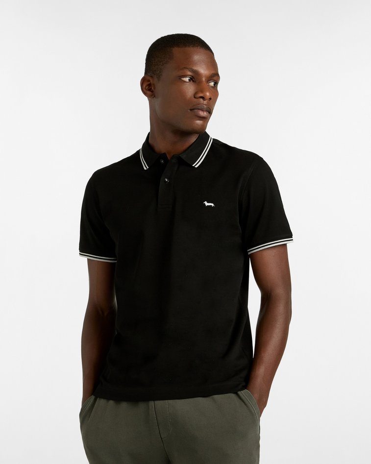 polo essentials bawełna męskie czarny