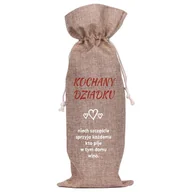 Ozdoby bożonarodzeniowe - Worek Na Butelkę Lniany - Kochany Dziadku (61) - miniaturka - grafika 1
