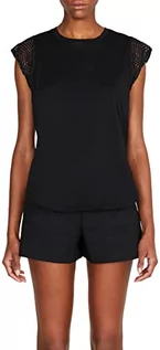Koszulki i topy damskie - Sisley T-shirt damski, czarny 100, L - grafika 1