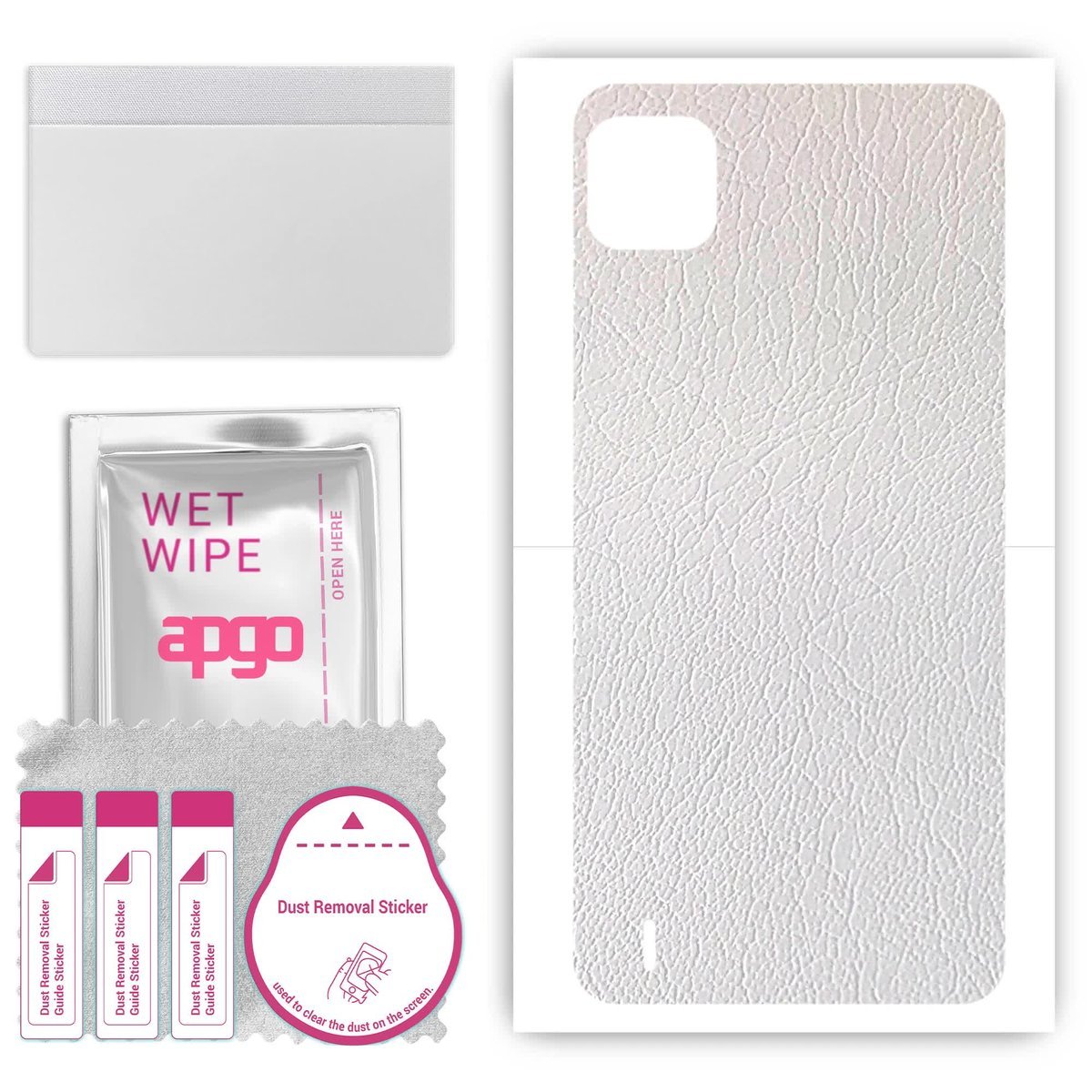 Folia naklejka skórka strukturalna na TYŁ do Wiko Y62 - Skóra Biała - apgo SKINS