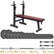 Ławki treningowe - SAPPHIRE Zestaw obciążeń Solid 68 kg z ławką xg025 - miniaturka - grafika 1