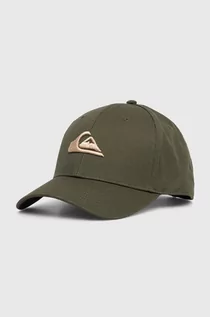 Czapki męskie - Quiksilver czapka z daszkiem kolor zielony gładka - grafika 1