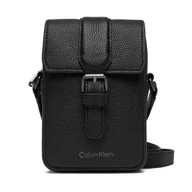 Torby męskie - Saszetka Calvin Klein Leather Slim Flap Reporter LV04D3323G Czarny - miniaturka - grafika 1