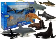 Figurki dla dzieci - Import LEANToys Figurki Edukacyjne Morskie Zwierzęta 8 Elementów Rekiny Foka Delfin Mors Żółw - miniaturka - grafika 1