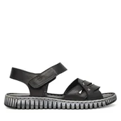 Buty dla dziewczynek - Sandały Manitu 910145 Czarny - miniaturka - grafika 1