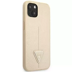 Guess Etui GUHCP14MPSATLE do Apple iPhone 14 Plus 6,7" beżowy/beige hardcase SaffianoTriangle Logo - Etui i futerały do telefonów - miniaturka - grafika 4