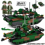 Klocki - Klocki Czołg LEOPARD 2A5 niemiecki 2 wersje w 1op. WOJSKO ARMIA 2 Figurki - miniaturka - grafika 1
