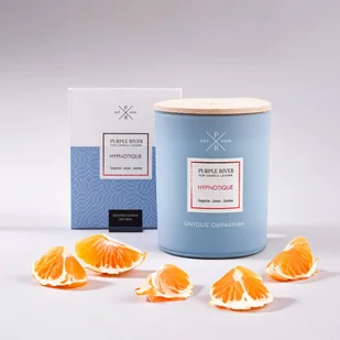 Świeczka zapachowa sojowa z drewnianym knotem - Hypnotique Purple River 220 g - Świece - miniaturka - grafika 1