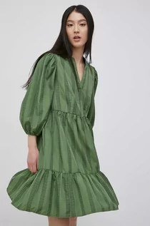 Sukienki - Vila sukienka kolor zielony mini rozkloszowana - grafika 1
