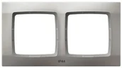 Klawisze i ramki - Ramka podwójna do łączników IP-44 srebrny perłowy Ospel Karo RH-2S/43 - miniaturka - grafika 1