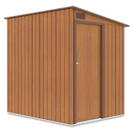 Altany ogrodowe - Domek narzędziowy JASPER 150x194cm Oak Brown, metalowy, z pojedynczymi drzwiami, wentylowany, idealny schowek na sprzęt ogrodowy Hardmaister - miniaturka - grafika 1