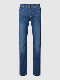 Spodnie męskie - Jeansy o kroju slim fit z zapięciem na guzik - grafika 1