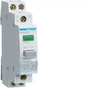 Hager polo Przełącznik przyciskowy z lampką zieloną 16A 2R SVN441 SVN441 - Bezpieczniki elektryczne - miniaturka - grafika 1