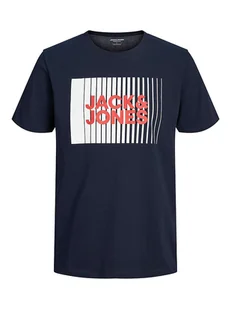 Jack & Jones Koszulka "Corp Logo" w kolorze granatowym - Koszulki męskie - miniaturka - grafika 1