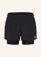 Spodenki damskie - New Balance Szorty Do Biegania 2 W 1 schwarz - miniaturka - grafika 1