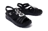 Sandały damskie - RIEKER V20L4-00 black, sandały damskie - Rieker - miniaturka - grafika 1