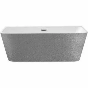 Besco WA-150-VRSR VARYA GLAM SREBRNA Wanna wolnostojąca przyścienna syfon z przelewem chrom 150x75 - Wanny - miniaturka - grafika 1