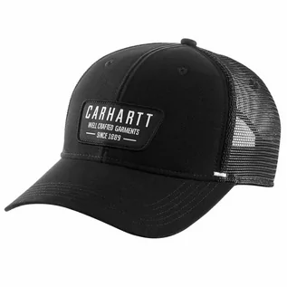 Czapki i chusty sportowe męskie - Czapka z daszkiem Carhartt Canvas Mesh-Back Crafted Patch Cap BLK czarny - grafika 1