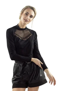 Eldar Tita elegancka Bluzka ze stójką czarna L - Bluzki damskie - miniaturka - grafika 1