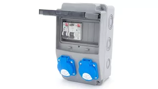 Rozdzielnica budowlana, ogrodowa 2*GS 230V + zabezpieczenia + różnicówka, 6NO21C00F - Rozdzielnie elektryczne - miniaturka - grafika 2
