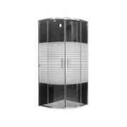 Kabiny prysznicowe - Mexen Rio kabina prysznicowa półokrągła 80 x 80 cm, pasy, chrom - 863-080-080-01-20 - miniaturka - grafika 1