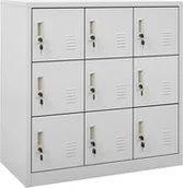 Szafki biurowe - vidaXL Szafka zamykana na klucz, jasnoszara, 90x45x92,5 cm, stal - miniaturka - grafika 1