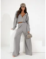 Komplety damskie - Komplet dzianinowy bluza i spodnie NOLANI - szary - miniaturka - grafika 1