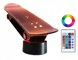 Lampka Nocna Imię Grawer Deskorolka Skater Led 3D - Lampy stojące - miniaturka - grafika 1