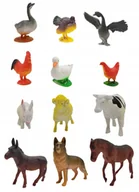 Figurki dla dzieci - ZWIERZĘTA DOMOWE figurki 12 sztuk FARMA Koń, Pies, Gęś, Krowa, Kura, Kaczka - miniaturka - grafika 1