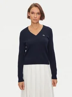 Swetry damskie - Lacoste Sweter AF3324 Granatowy Regular Fit - miniaturka - grafika 1