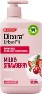Kosmetyki do kąpieli - DICORA Żel pod prysznic Mleko i Truskawka 825 ml - miniaturka - grafika 1