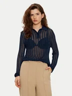 Swetry damskie - Tommy Hilfiger Sweter WW0WW44454 Granatowy Slim Fit - miniaturka - grafika 1