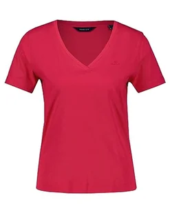 GANT Oryginalny V-Neck SS Koszulka damska, Czerwony (Magenta Pink), rozmiar uniwersalny - Koszulki i topy damskie - miniaturka - grafika 1