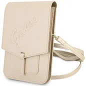 Torebki damskie - Guess GUWBRSAVSLG Saffiano Script złoty GUWBRSAVSLG - miniaturka - grafika 1