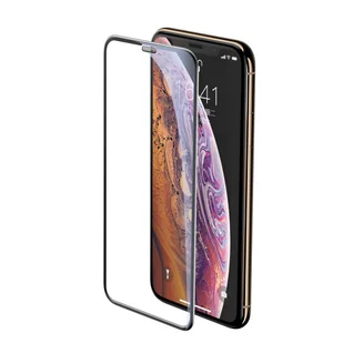 Baseus Baseus SGAPIPH65-WA01 Szkło ochronne hartowane na cały ekran z metalową osłoną na głośnik 9H do iPhone XS Max / czarne SGAPIPH65-WA01 - Szkła hartowane na telefon - miniaturka - grafika 10