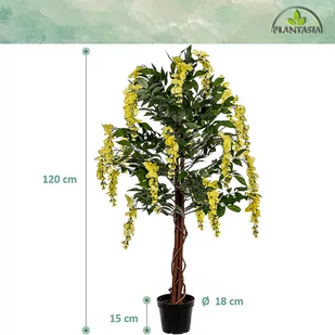 SZTUCZNE DRZEWO WISTERIA GLICYNIA ŻÓŁTA 120 CM - Sztuczne drzewka - miniaturka - grafika 4