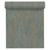 Tapety - Tapeta Tynk Przecierany zielono-brązowa winylowa na flizelinie - miniaturka - grafika 1