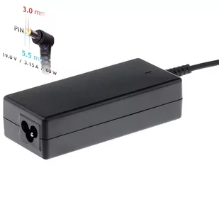 Akyga Zasilacz sieciowy AK-ND-13 do notebooka 19V/3,16A 60W 5.5x3.0mm + pin - Zasilacze do laptopów - miniaturka - grafika 1