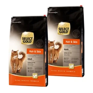 SELECT GOLD Adult Hair & Skin Drób z łososiem 2x10 kg - Mokra karma dla kotów - miniaturka - grafika 1
