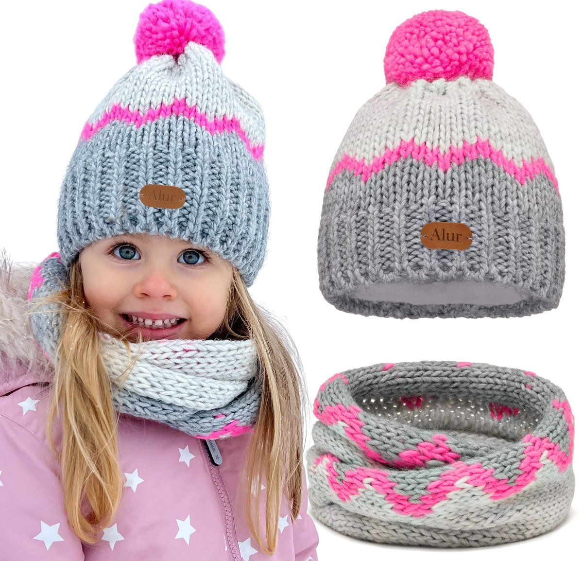 NORWESKI komplet zimowy CZAPKA z polarem + Szalik