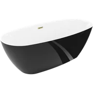 Wanny - Mexen Luvo Slim wanna wolnostojąca 170 x 75 cm, biała/czarna, przelew złoty - 52801707575-50 - miniaturka - grafika 1