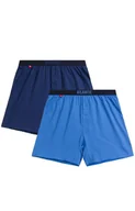 Majtki damskie - Atlantic 2-pack bokserki męskie luźne 2MBX-025-NIEC/NIEJ, Kolor granatowo-niebieski, Rozmiar XL, ATLANTIC - Intymna - miniaturka - grafika 1