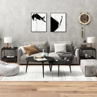 Ławy i stoliki kawowe - Lumarko Stoliki, 2 szt., czarne, 40x40x40 cm, materiał drewnopochodny - miniaturka - grafika 1