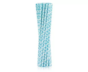 Słomki papierowe, biodegradowalne, niebieskie, 12 sztuk - Słomki do napojów - miniaturka - grafika 1
