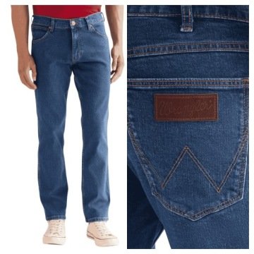 Spodnie Męskie Wrangler Greensboro Jeansowe Regular Fit Niebieskie W36 L34