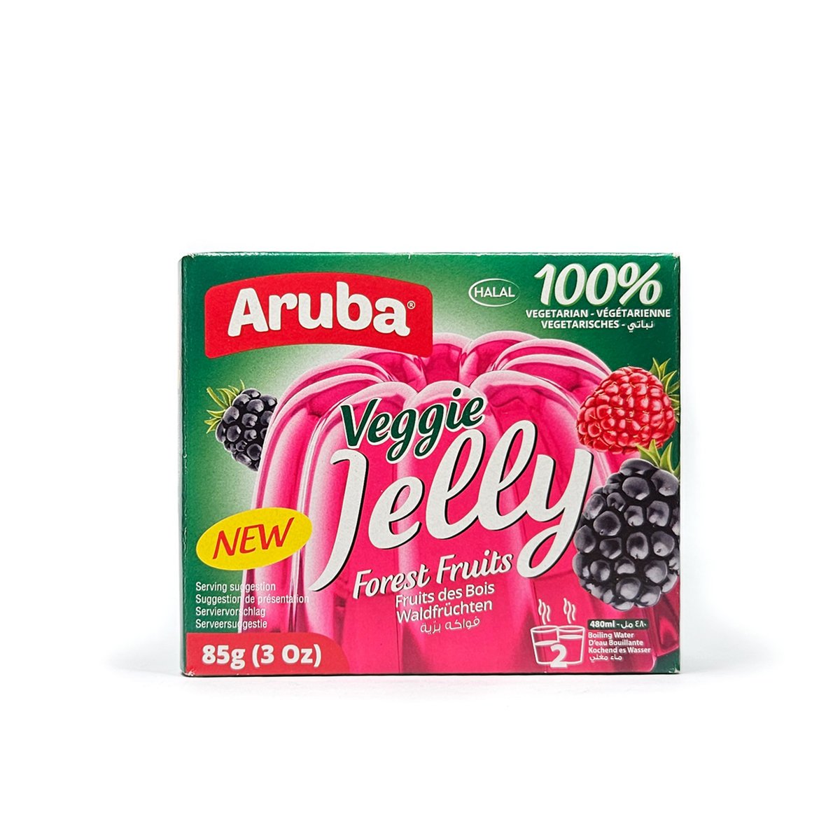 Galaretka Wegetariańska o Smaku Owoców Leśnych Halal 85g Aruba