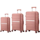 Walizki - Zestaw walizek SEMI LINE T5836-0 Różowy - miniaturka - grafika 1