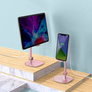 Baseus bezprzewodowa ładowarka Qi 15 W teleskopowy stojak uchwyt podstawka na telefon z kablem USB różowy (SUWY-D0R) hurtel-63471-0 - Ładowarki do telefonów - miniaturka - grafika 29
